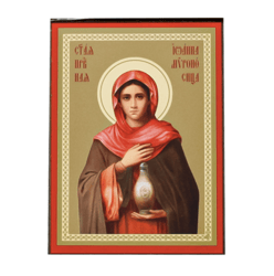 Saint Joanna Holy Myrrhbearer | Silver and Gold foiled icon | Size: 2,5" x 3,5" |