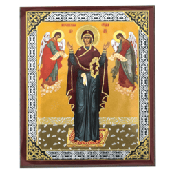 The Unbreakable Wall the Mother of God | Silver and Gold foiled icon | Size: 2,5" x 3,5" |