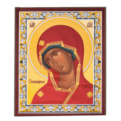 Seen as Fire Mother of God | Silver and Gold foiled icon | Size: 2,5" x 3,5" |