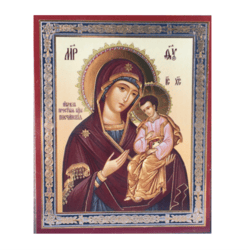 Virgin of Peschanskaya | Silver and Gold foiled icon | Size: 2,5" x 3,5" |