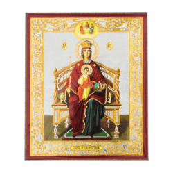Sovereign Icon of the Mother of God  | Silver and Gold foiled icon | Size: 2,5" x 3,5" |