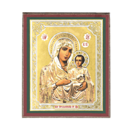 Jerusalem Mother of God | Silver and Gold foiled icon | Size: 2,5" x 3,5" |