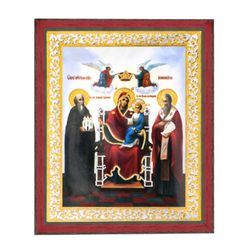 Mother of God Housebuilder - Economissa | Silver and Gold foiled icon | Size: 2,5" x 3,5" |