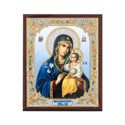 Unfading Flower the Mother of God  | Silver and Gold foiled icon | Size: 2,5" x 3,5" |