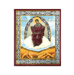 The Mother of God Bread Wrangler | Silver and Gold foiled icon | Size: 2,5" x 3,5" |