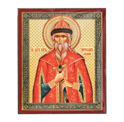 Yaroslav the Wise, prince of Kyiv | Gold and Silver foiled icon lithography mounted on wood | Size: 3 1/2" x 2 1/2"