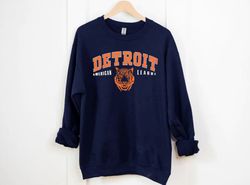 Vintage Detroit Baseball Team Classic Mascot Unisex Navy Sweatshirt, Detroit Baseball Retro Sweatshirt, Detroit Motor Ci