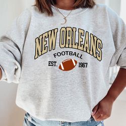 New Orleans  Sweatshirt Crewneck, Trendy Vintage Style NFL Football Shirt for Game Day Tailgaiting