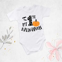 my 1st halloween bodysuit, baby's first halloween shirt, halloween shirt, spooky baby rompers, baby halloween outfit,hal