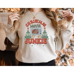 christmas movie junkie t-shirt, christmas movie watching shirt, tree shirt, christmas tree, christmas lover gift, cute c