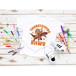thanksgiving dinosaur shirt, thanksgiving gift, gift for toddler, turkey tee, toddler thanksgiving, baby boy outfit, fal