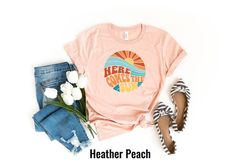 here comes the sun shirt, summer shirt, ,retro shirt, beach summer gifts, beach vacation, vacay tshirt, summer vibes tee