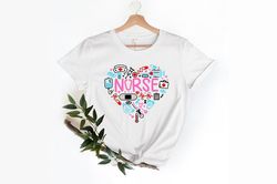 Nurse Heart Shirt, Leopard Nurse Shirt, RN Shirt, Registered Nurse Shirt, Nurse Week Shirt, Nursing School Tee, Gift for