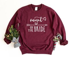 Aunt of the Bride Sweatshirt, Bachelorette Party Sweater, Bridesmaid Pullover, Bridal Shower, Matching Bridal Crewneck S