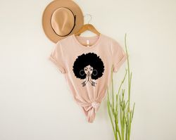 Afro American Praying Shirt, Afro American shirt, Shirt for Black Lives Matter Month, BLM Shirt for Women, Black Woman,