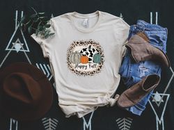 Leopard Happy Fall Shirt, It's Fall Yall Pumpkin Shirt,Fall Shirt for Women, Pumpkin Shirt, Fall Pumpkin Shirt for Kids,