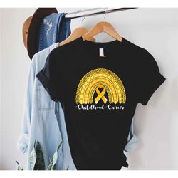 Childhood Cancer Awareness Shirt, Pediatric Cancer Support Tee, Childhood Cancer Gift, Gold Rainbow Shirt, Pediatric Onc