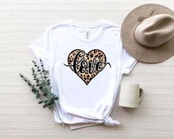 love leopard print valentines day shirt,valentines days gift for her, love valentines shirt, valentines day gift, cute v