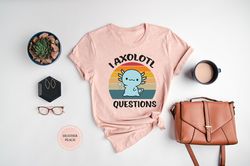 funny retro axolotl shirt, i axolotl questions t-shirt, funny axolotl tshirt, salamander shirt, cute blue axolotl tee