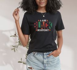 Embroidered I'm Black History Shirt, Afro Woman Shirt, Embroidered Juneteenth Shirt, African American Juneteenth Shirt,