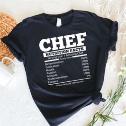 chef shirt, chef nutritional facts, funny chef shirt, cooking class shirt , chef gifts, funny chef t-shirt, cooking love