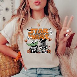 star wars halloween yoda skeleton t-shirt,halloween matching shirts, pumpkin balloon scary tee, star wars halloween shir