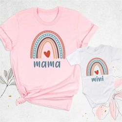 mothers day gift, mama mini shirt, matching mommy baby shirts, rainbow mama shirt, mothers day shirt, baby shower shirt,