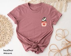 matching penguin pocket tee, penguin lover gift, cute penguin t-shirt, gift for mother's day
