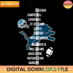 Detroit Lions Player Name Svg Digital ,NFL svg,NFL ,Super Bowl,Super Bowl svg,Football