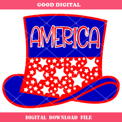 4th of july top hat svg, independence day svg, america svg
