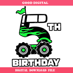 5th Birthday Monster Truck Svg, Birthday Number Svg