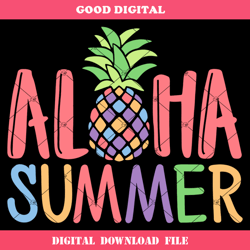 Aloha Summer Svg, Summer Pineapple Svg, Vacation Quote