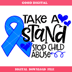 Child Abuse Awareness Ribbon Svg, Take A Stand Stop