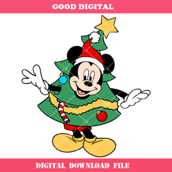 Christmas Mouse Tree Svg, Christmas Candy Cane Svg