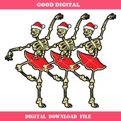 Dancing Skeletons ChristmasSvg, Ballet Skeleton Svg