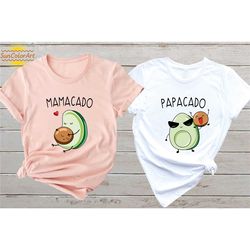 Papacado Mamacado Shirt, Avacado Baby Shower Shirt, Pregnancy Shirt, New Mom Shirt, Baby Announcement Tee, Baby Shower S