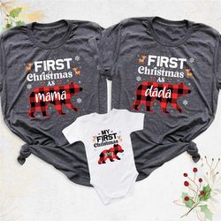 First Christmas Bear Family Shirt, 1st Christmas Matching Family Shirt, baby first Christmas shirt, first Christmas as m