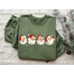 Retro Santa Christmas Sweatshirt, Christmas Santa Sweatshirt, Retro Santa Shirt Gift for Women, Santa Sweatshirt, Women