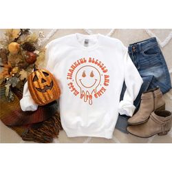 Thankful Blessed Sweatshirt, Halloween Sweatshirt, Fall Sweatshirt, Fall Leopard Sweatshirt, Fall Time Sweatshirt, Cute