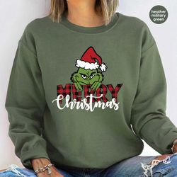 Grinchmas Hoodies, Christmas Grinch Long Sleeve Shirts, Holiday Grinch Clothing, Merry Christmas Sweatshirt, Christmas M