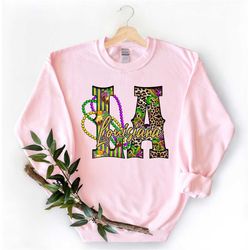 Louisiana Leopard Sweatshirt, Nola Shirt,Fat Tuesday Shirt,Flower de luce Shirt,Louisiana Shirt,Saints New Orleans Shirt