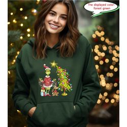 grinch christmas tree hoodie, grinch max tree shirt, whimsical grinch tree, christmas sweatshirt, grinchmas, whoville, g