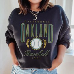 Oakland Baseball Vintage Unisex Sweatshirt, Retro Preppy Crewneck, Hoodie, Aesthetic Gift Her, Cute Women Crew, Throwbac