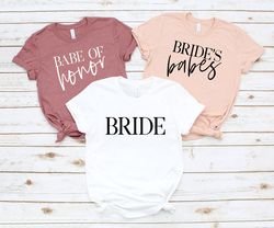 Bachelorette Party Shirts, Bride's Babes T-Shirt, Babe Of Honor Tee, Bride Team Shirt, Bridal Party Matching Shirts, Wed