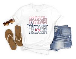 Land Of The Free Shirt, Patriotic Girl Shirt, USA Freedom Shirt, American Girls Tee, 4th Of July Shirt, Independence Day