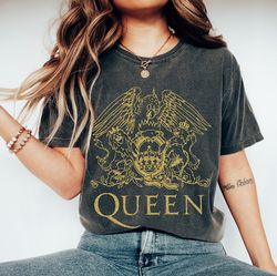 Freddie Mercury Shirt | Queen Band T-Shirt | Rock Band | 80S Nostalgia Vintage Queen Tshirt | Queen Band Shirt Gold Desi