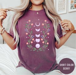 comfort colors shirt | celestial moon tshirt | moon phase astrology astronomy | moon graphic shirt | boho shirt