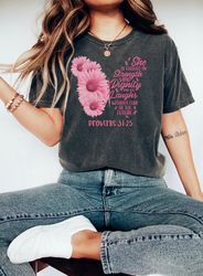 Proverbs 31:25 Cancer Shirt, Breast Cancer Warrior Shirt, Cancer Support Shirt, Breast Cancer Shirts for Women, Pink Rib