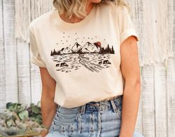 Mountain Shirt, Mountain Silhouette Shirt, Camp Outdoors Nature Campers T-Shirt