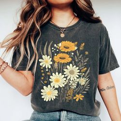 Floral Cottagecore Shirt, Spring Flowers Shirt, Botanical Shirt, Summer Flower Shirt, Boho Wildflowers Cottagecore Shirt
